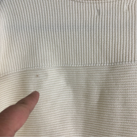Madewell knit cream sweater womens medium 100% cotton pockets - Picture 11 of 15